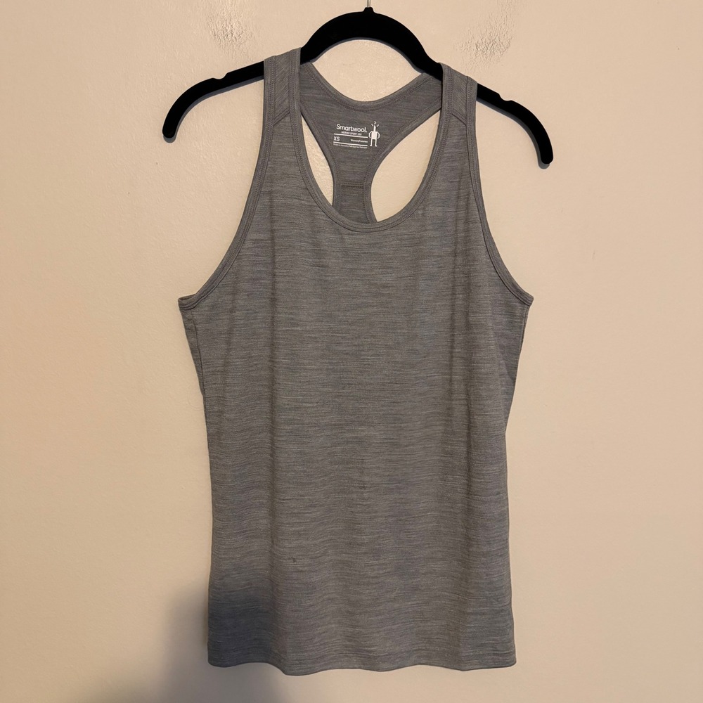 Smartwool Merino Sport 150 base layer tank top XS gray outdoor athletic active